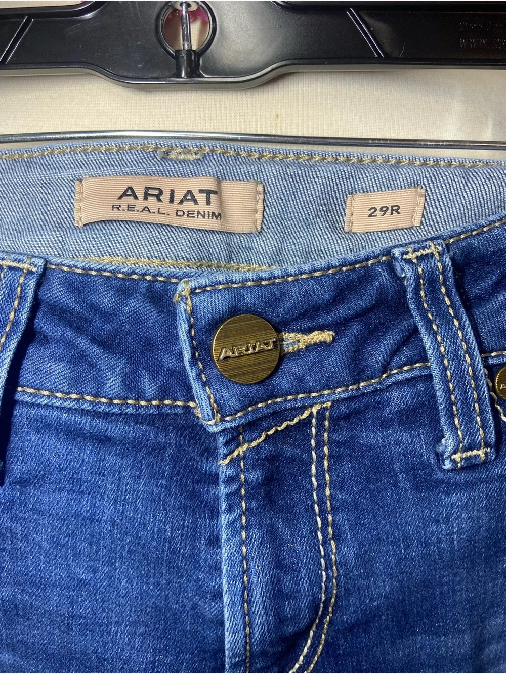 Ariat Mid Rise Trouser Jeans Women’s Size 29R Bootcut Western Denim Blue - Picture 4 of 16